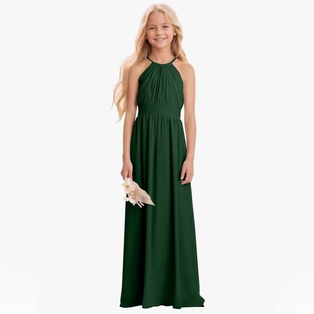 Emerald Green Junior Bridesmaid Dresses size 9